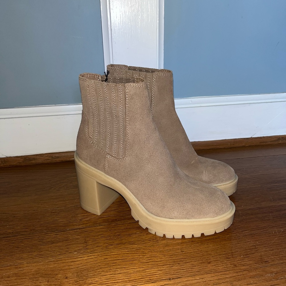 Dolce Vita Tan Suede Ankle Boots